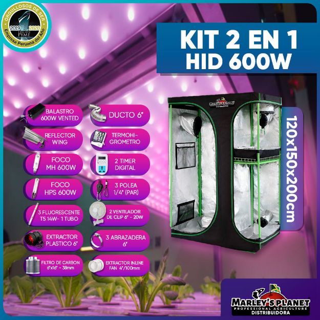 Imagen de KIT DE CULTIVO 2 EN 1 - HID 600w