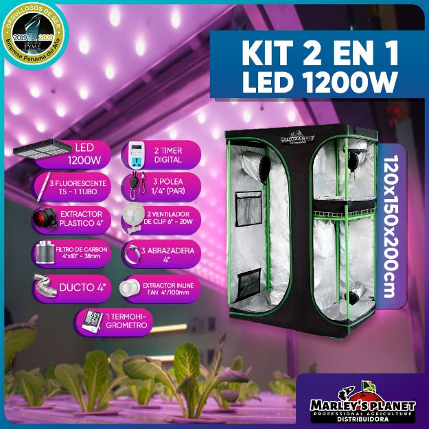 Imagen de KIT DE CULTIVO 2 EN 1 - LED 1200w