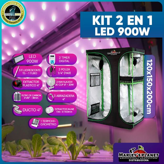 Imagen de KIT DE CULTIVO 2 EN 1 - LED 900w