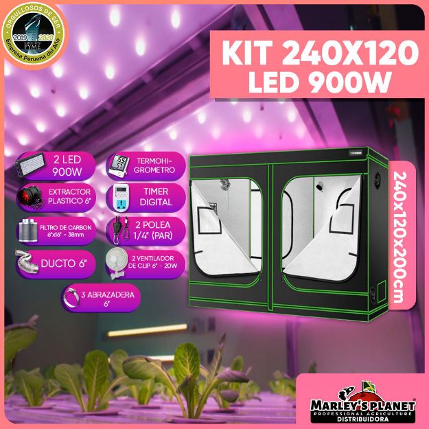 Imagen de KIT DE CULTIVO 120x240 - LED 900w