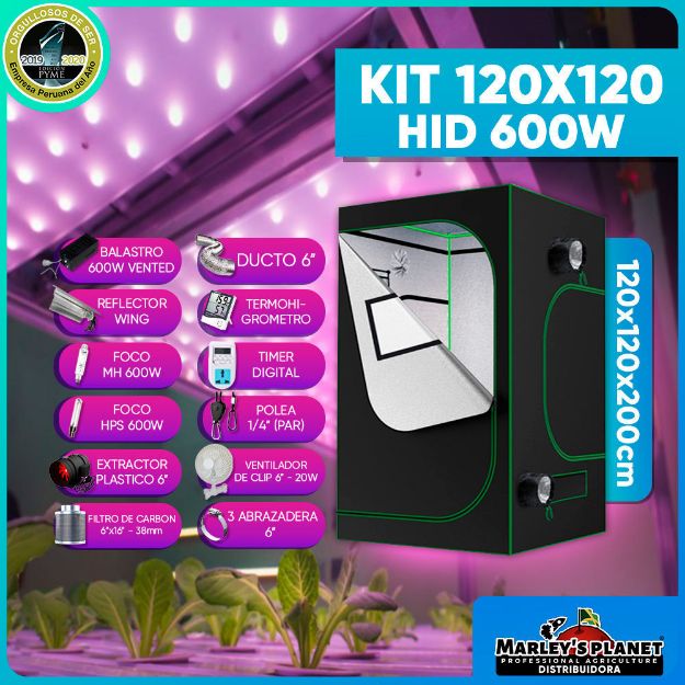 Imagen de KIT DE CULTIVO 120x120 - HID 600w