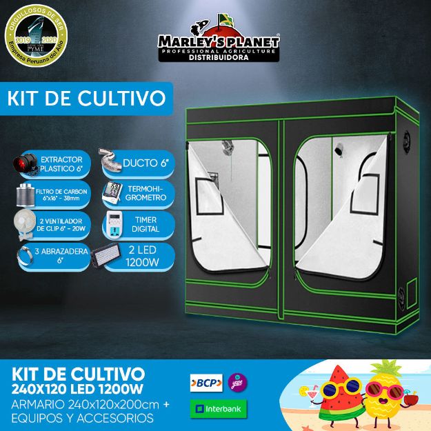 Imagen de KIT DE CULTIVO 120x240- LED 1200W