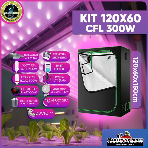 Imagen de KIT DE CULTIVO 120x60 - CFL 300W